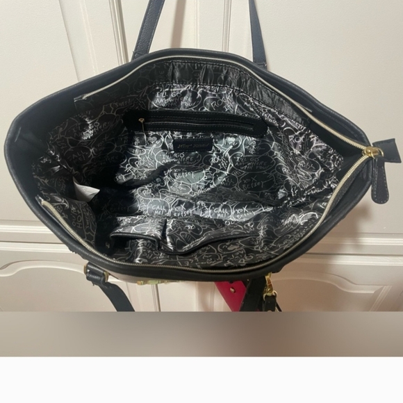 Betsey Johnson Gray and Black Floral Tote Bag - Picture 4 of 4